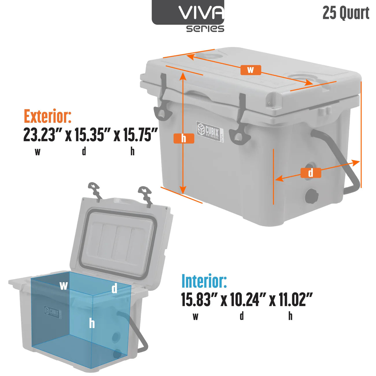 25 QUART HARD COOLER WITH 8L SOFT COOLER- VIVA